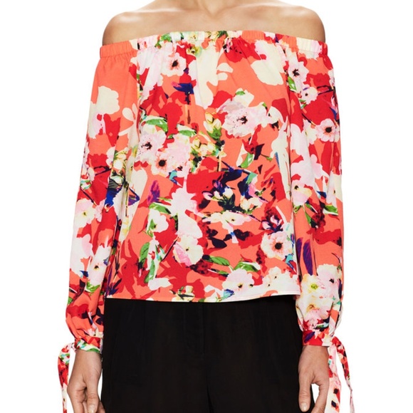 Yumi Kim Tops - YUMI KIM "Vermillion Bloom" Off-Shoulder Blouse
